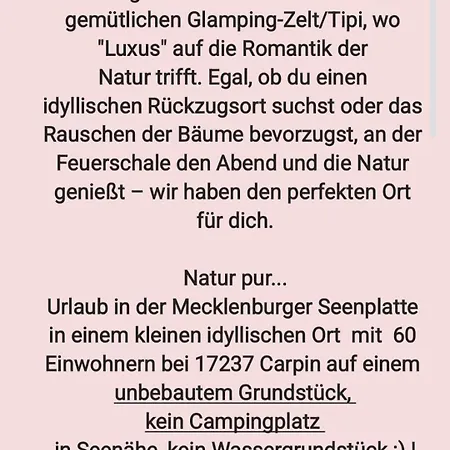Naturcamping #tipi #zelt #jurte #glamping In Der Seenplatte Mst Mecklenburgische Seenplatte #mecklenburg-vorpommern * Carpin